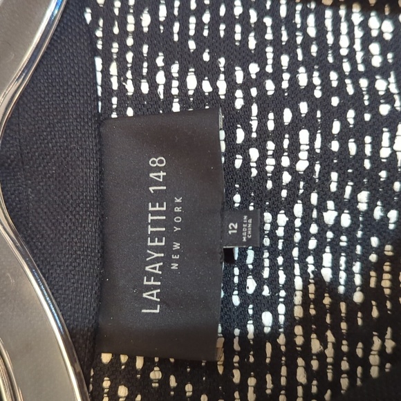 Lafayette 148 New York Black White Woven Jacket - Picture 7 of 14